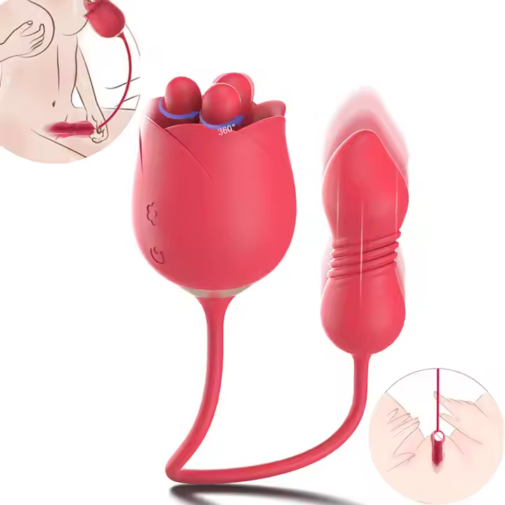 Amora-Nipple Massager & Rose Pulsator 2-in-1 Vibrator – Teasing Toy for Women
