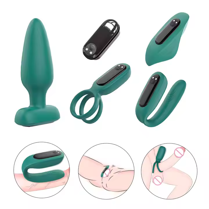 Amora-Remote-Controlled Vibrating Panty Set with Dildo, Anal Plug, Cock Ring & Sexy Lingerie – Couple Pleasure Kit (Portable)