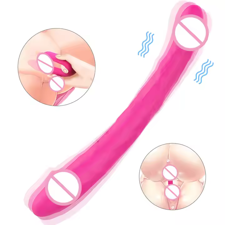 Amora-Remote-Controlled Vibrating Double-Ended Dildo – Extra-Large Realistic Lesbian Sex Toy for Deep Dual Pleasure
